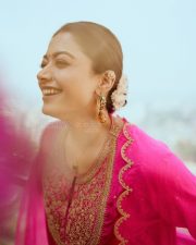 Heroine Rashmika Mandanna in a Fuschia Silk Qala Kurta Photos 03 Heroine Rashmika Mandanna in a Fuschia Silk Qala Kurta Photos 03