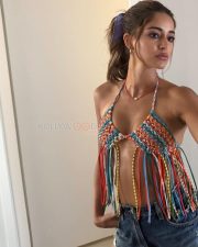 Hot Ananya Panday in a Multi Color Crochet Halter Bikini Top with Fringe Details and Denim Shorts Pictures 02 Hot Ananya Panday in a Multi Color Crochet Halter Bikini Top with Fringe Details and Denim Shorts Pictures 02
