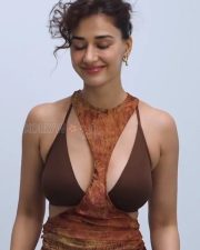 Hot Disha Patani in a Brown Bralette and Dress Photos 01