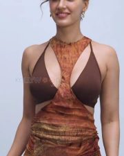Hot Disha Patani in a Brown Bralette and Dress Photos 02