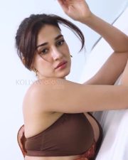 Hot Disha Patani in a Brown Bralette and Dress Photos 04