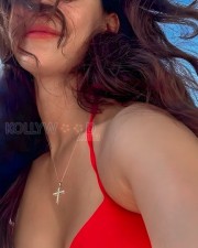 Hot Disha Patani in a Red Lingerie Photos 02