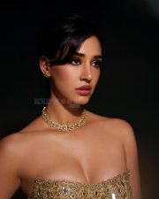 Hot Disha Patani in a Soft Gold Strapless Bodycon Gown Photos 04