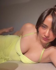 Hot Neha Sharma Cleavage in a Light Green Dress Photo 01