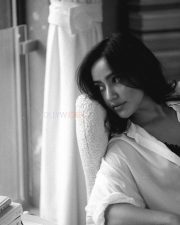 Hot Neha Sharma in a Black Lace Bra and Oversized White Shirt Photos 06
