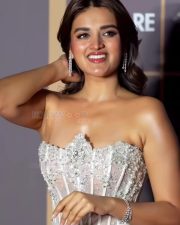 Hot Nidhhi Agerwal in a White Sequined Corset Gown with a High Thigh Slit Pictures 04
