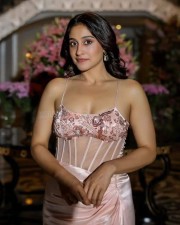 Hot Regina Cassandra in a Peach Maxi Dress Photos 01