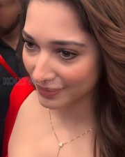 Hot Tamannaah Bhatia Cleavage in a Revealing Red Dress Photos 01