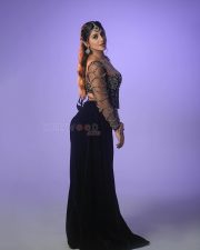 Hot Yashika Aannand in a Black Embroidered Netted Sleeve Top with a Black Skirt Photos 08