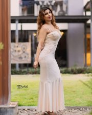 Hot Yashika Aannand in an Off White Shoulder Strap Maxi Dress Photos 04