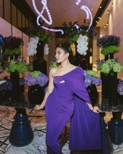 Housefull 5 Actress Jacqueline Fernandez in a Purple One Shoulder Draped Gown Pictures 01