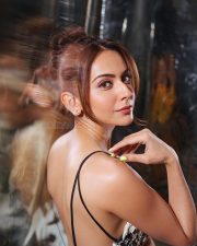 Hypnotic Rakul Preet Singh in an Embellished Black and White Sleeveless Maxi Dress Pictures 04