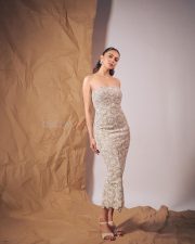 Indian 3 Heroine Rakul Preet Singh in a Light Embellished Strapless Gown Photos 09