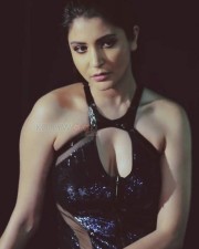 Indian Actress Anushka Sharma Lace Black Dress Photoshoot Pictures 03