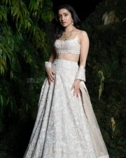 Indian Beauty Queen Shraddha Kapoor in a White Lehenga Photos 05