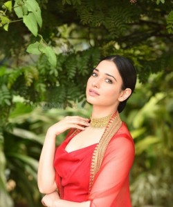 Irresistible Beauty Tamanna Bhatia in Red Dress Photos 02