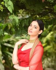 Irresistible Beauty Tamanna Bhatia in Red Dress Photos 02
