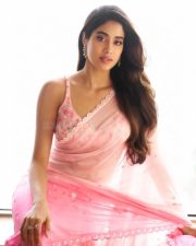 Janhvi Kapoor in a Pink Floral Saree Photos 07 Janhvi Kapoor in a Pink Floral Saree Photos 07