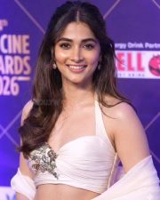 Kanchana 4 Actress Pooja Hegde in an Ivory Empire Waist Gown Photos 03
