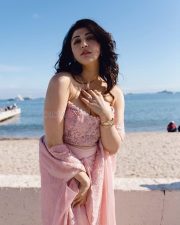 Kannada Actress Pranita Subhash in a Baby Pink Skirt and Strapless Blouse at Cannes Film Festival Pictures 02