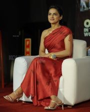 Kannada Actress Shraddha Srinath in a Red One Shoulder Gown Pictures 02