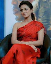 Kannada Actress Shraddha Srinath in a Red One Shoulder Gown Pictures 04
