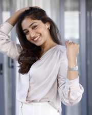 Kollywood Heroine Reba Monica John in a White Satin Dress Pictures 05
