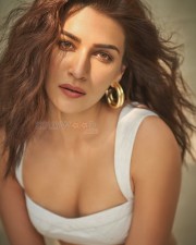 Kriti Sanon Showing Cleavage in a White Top Picture 01