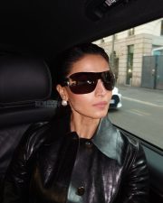 Love and War Actress Alia Bhatt in a Black Leather Coat Photos 01