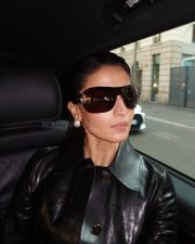 Love and War Actress Alia Bhatt in a Black Leather Coat Photos 01