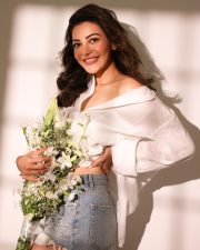 Luminous Actress Kajal Aggarwal in a White Off Shoulder Shirt Photos 05 Luminous Actress Kajal Aggarwal in a White Off Shoulder Shirt Photos 05