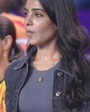 Maa Inti Bangaaram Actress Samantha Ruth Prabhu in a Grey Sleeveless Crop Top with a Black Denim Jacket and Blue Denim Jeans Stills 07