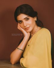 Maa Inti Bangaaram Actress Samantha Ruth Prabhu in a Yellow Saree With Dark Green Blouse Photos 01