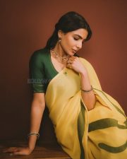 Maa Inti Bangaaram Actress Samantha Ruth Prabhu in a Yellow Saree With Dark Green Blouse Photos 02