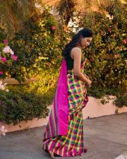 Maaman Actress Aishwarya Lekshmi in a Traditional Multi Colour Silk Saree with a Green Sleeveless Blouse Pictures 01