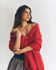 Magnetic Actress Raashii Khanna in a Red Fuzzy Wrap and Plaid Mini Skirt Photos 03 Magnetic Actress Raashii Khanna in a Red Fuzzy Wrap and Plaid Mini Skirt Photos 03