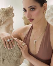 Majestic Actress Tamanna Bhatia in a Mocha Brown Deep V Halter Bodysuit Gold Diamond Jewelry Photos 02 Majestic Actress Tamanna Bhatia in a Mocha Brown Deep V Halter Bodysuit Gold Diamond Jewelry Photos 02