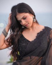 Mallu Beauty Malavika Mohanan in a Sheer Black Saree Photos 04 Mallu Beauty Malavika Mohanan in a Sheer Black Saree Photos 04