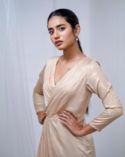 Mallu Beauty Priya Prakash Varrier in a Wrap Style Maxi Dress Pictures 01