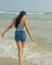 Mask Actress Andrea Jeremiah in a Colorful Beach Ensemble Photos 03