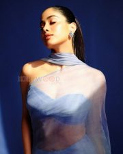Mesmerizing Actress Janhvi Kapoor in a Powder Blue Sheer Tulle Gown Photos 04