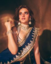 Mesmerizing Actress Nidhhi Agerwal in a Royal blue embroidered saree Photos 06