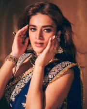 Mesmerizing Actress Nidhhi Agerwal in a Royal blue embroidered saree Photos 07