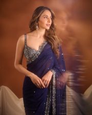 Mesmerizing Actress Rakul Preet Singh in a Navy Blue Sequin Saree Photos 08