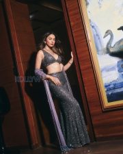 Mesmerizing Actress Rakul Preet Singh in a Silver Mirror Work Embellished Lehenga Photos 02