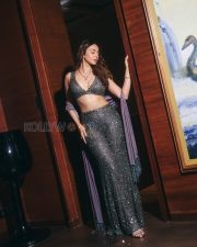 Mesmerizing Actress Rakul Preet Singh in a Silver Mirror Work Embellished Lehenga Photos 06
