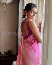 Mesmerizing Andrea Jeremiah in a Pink Saree with a Sleeveless Blouse Pictures 02