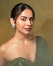 Mesmerizing Rakul Preet Singh in an Emerald Green Saree with a Corset Style Blouse Photos 09