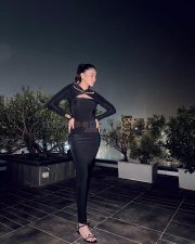 Midnight Beauty Rakul Preet Singh in a Black Cut Out Maxi Dress Photos 02