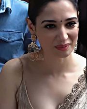 Milky Tammannah Hot Cleavage in a Saree Photos 02